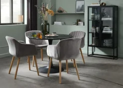 Spisebord RINGSTED Ø100 sort askefiner