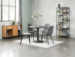 Spisebord RINGSTED Ø100 sort askefiner