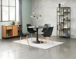 Spisebord RINGSTED Ø100 sort askefiner