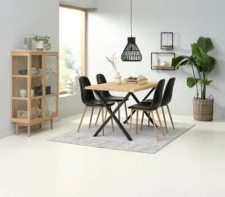 Spisebord ROSKILDE/ROSLEV 80x140 eg natur/sort