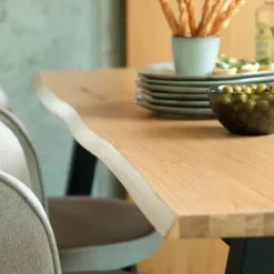 Spisebord SKOVLUNDE 90x160 eg natur/sort