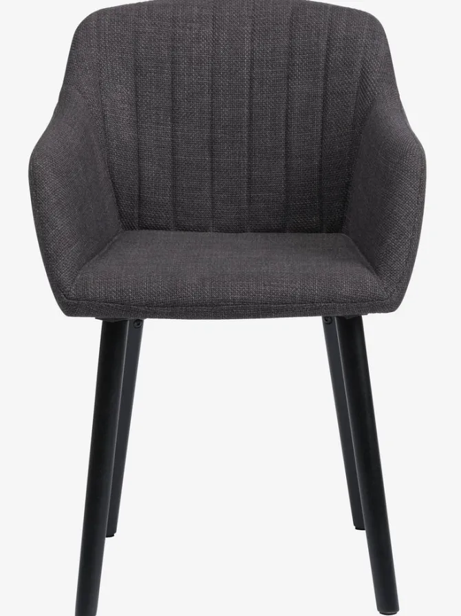 Spisebordsstol ADSLEV antracitgråt stof/sort