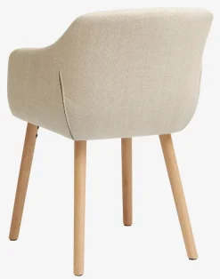 Spisebordsstol ADSLEV beige stof/egefarve