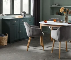 Spisebordsstol ADSLEV grå velour/natur