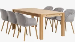 Spisebordsstol ADSLEV grå velour/natur