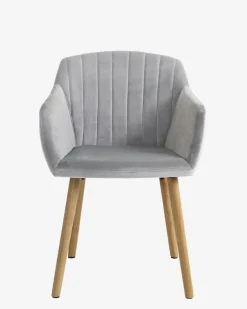 Spisebordsstol ADSLEV grå velour/natur