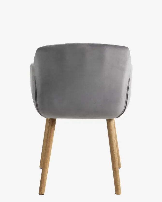 Spisebordsstol ADSLEV grå velour/natur