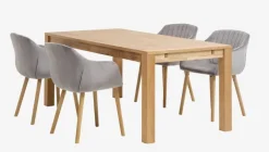 Spisebordsstol ADSLEV grå velour/natur