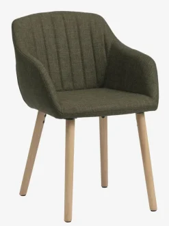 Spisebordsstol ADSLEV olivengrønt stof/egefarve