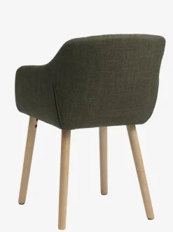 Spisebordsstol ADSLEV olivengrønt stof/egefarve