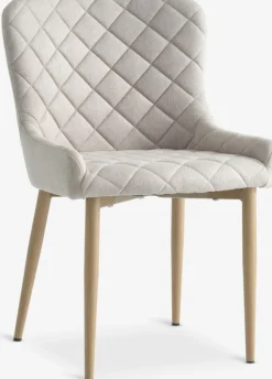 Spisebordsstol BELLINGE sandfarvet stof/egefarve