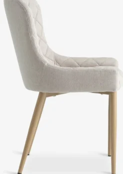 Spisebordsstol BELLINGE sandfarvet stof/egefarve