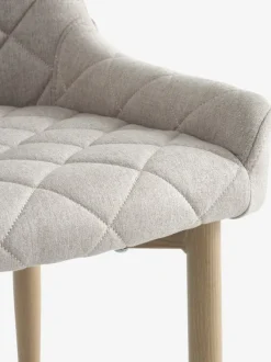 Spisebordsstol BELLINGE sandfarvet stof/egefarve