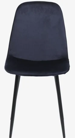 Spisebordsstol BISTRUP velour mørkeblå/sort
