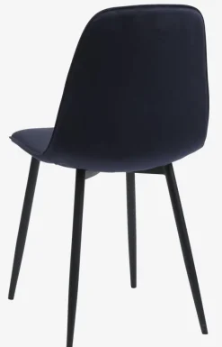 Spisebordsstol BISTRUP velour mørkeblå/sort