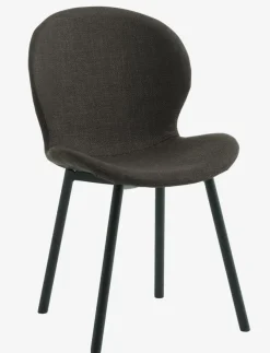 Spisebordsstol GEVNINGE mørkebrunt stof/sort