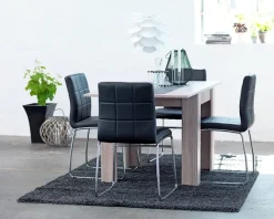 Spisebordsstol HAMMEL sort kunstlæder/krom