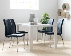 Spisebordsstol HAVNDAL sort kunstlæder/krom