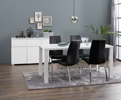 Spisebordsstol HAVNDAL sort kunstlæder/krom