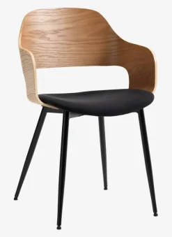 Spisebordsstol HVIDOVRE eg/sort stof