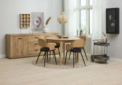 Spisebordsstol HVIDOVRE eg/sort stof