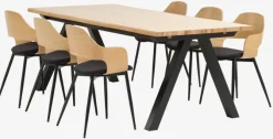 Spisebordsstol HVIDOVRE eg/sort stof