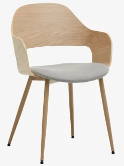 Spisebordsstol HVIDOVRE lys eg/lysegråt stof
