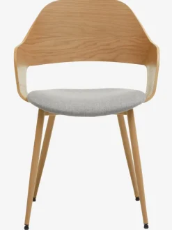 Spisebordsstol HVIDOVRE lys eg/lysegråt stof