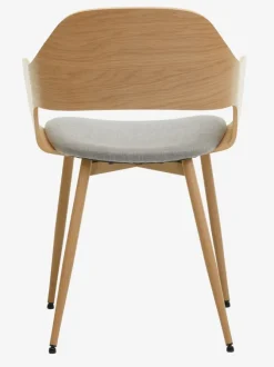 Spisebordsstol HVIDOVRE lys eg/lysegråt stof