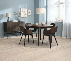 Spisebordsstol HVIDOVRE mørk eg/sort stof