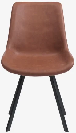 Spisebordsstol HYGUM drejebase cognacfarvet kunstlæder/sort