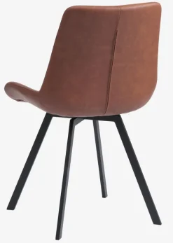 Spisebordsstol HYGUM drejebase cognacfarvet kunstlæder/sort