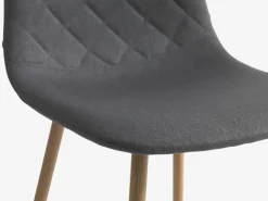 Spisebordsstol JONSTRUP asfaltfarvet stof/egefarve