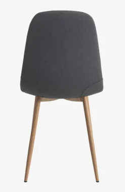 Spisebordsstol JONSTRUP asfaltfarvet stof/egefarve