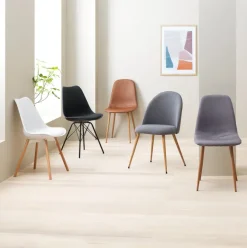 Spisebordsstol JONSTRUP gråt stof/egefarve