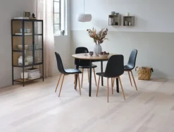 Spisebordsstol JONSTRUP sort kunstlæder/egefarve