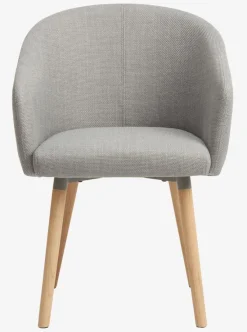 Spisebordsstol KLOSTER lysegråt stof/eg