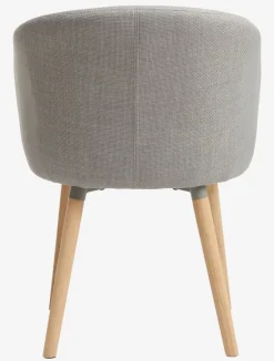 Spisebordsstol KLOSTER lysegråt stof/eg