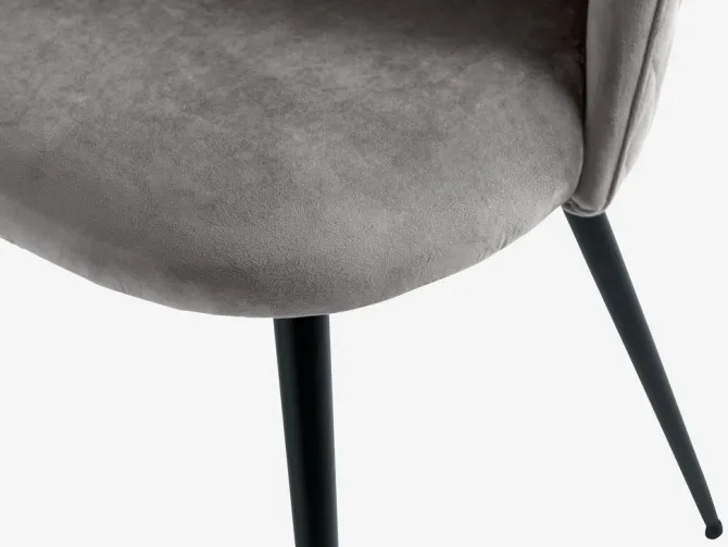 Spisebordsstol KOKKEDAL grå velour/sort