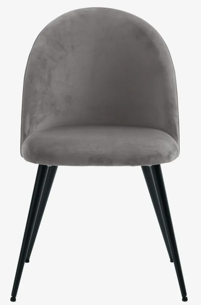 Spisebordsstol KOKKEDAL grå velour/sort