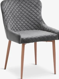 Spisebordsstol PEBRINGE velour grå/eg