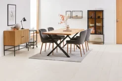 Spisebordsstol PEBRINGE velour grå/eg