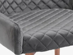 Spisebordsstol PEBRINGE velour grå/eg