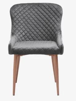 Spisebordsstol PEBRINGE velour grå/eg