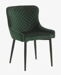 Spisebordsstol PEBRINGE velour grøn/sort