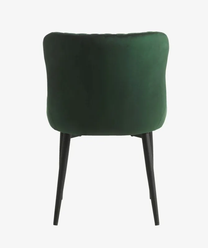 Spisebordsstol PEBRINGE velour grøn/sort