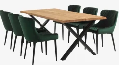 Spisebordsstol PEBRINGE velour grøn/sort