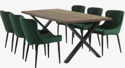 Spisebordsstol PEBRINGE velour grøn/sort