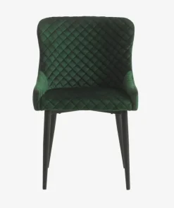 Spisebordsstol PEBRINGE velour grøn/sort