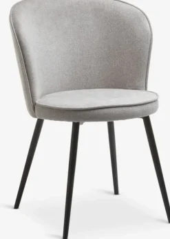 Spisebordsstol RISSKOV lysegråt stof/sort